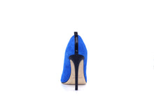 Italian Handmade Blue Suede High Heel (100mm) Rear view.