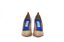 Italian Handmade Nude Napa Leather High Heel (100mm) Front view.