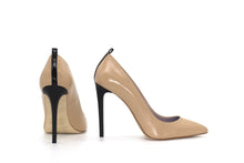 Italian Handmade Nude Napa Leather High Heel (100mm) Rear and side view.