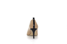 Italian Handmade Nude Napa Leather Mid Heel (70mm) Rear view.