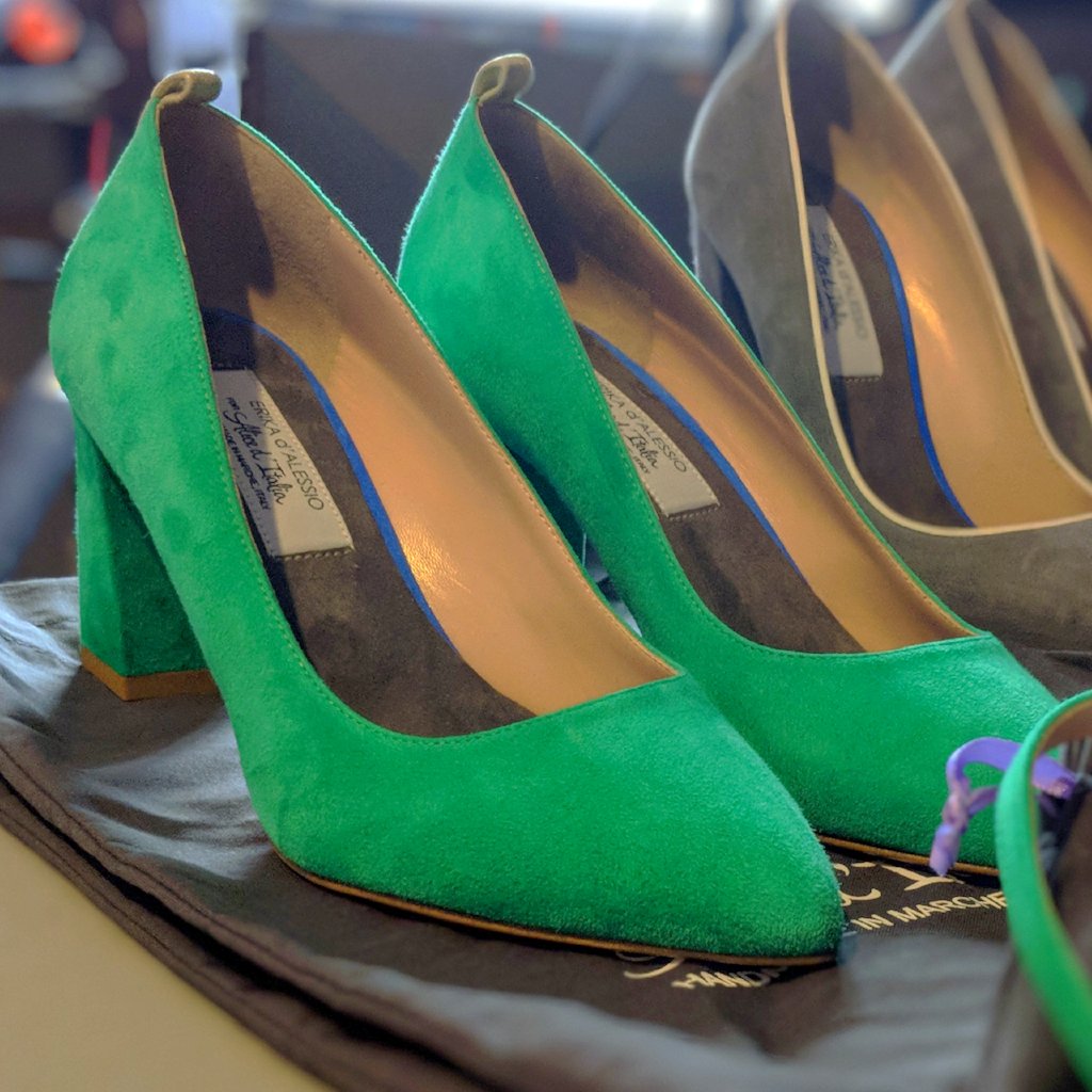 Green Suede 70mm Ankle Strap Block Heel – Alice d'Italia