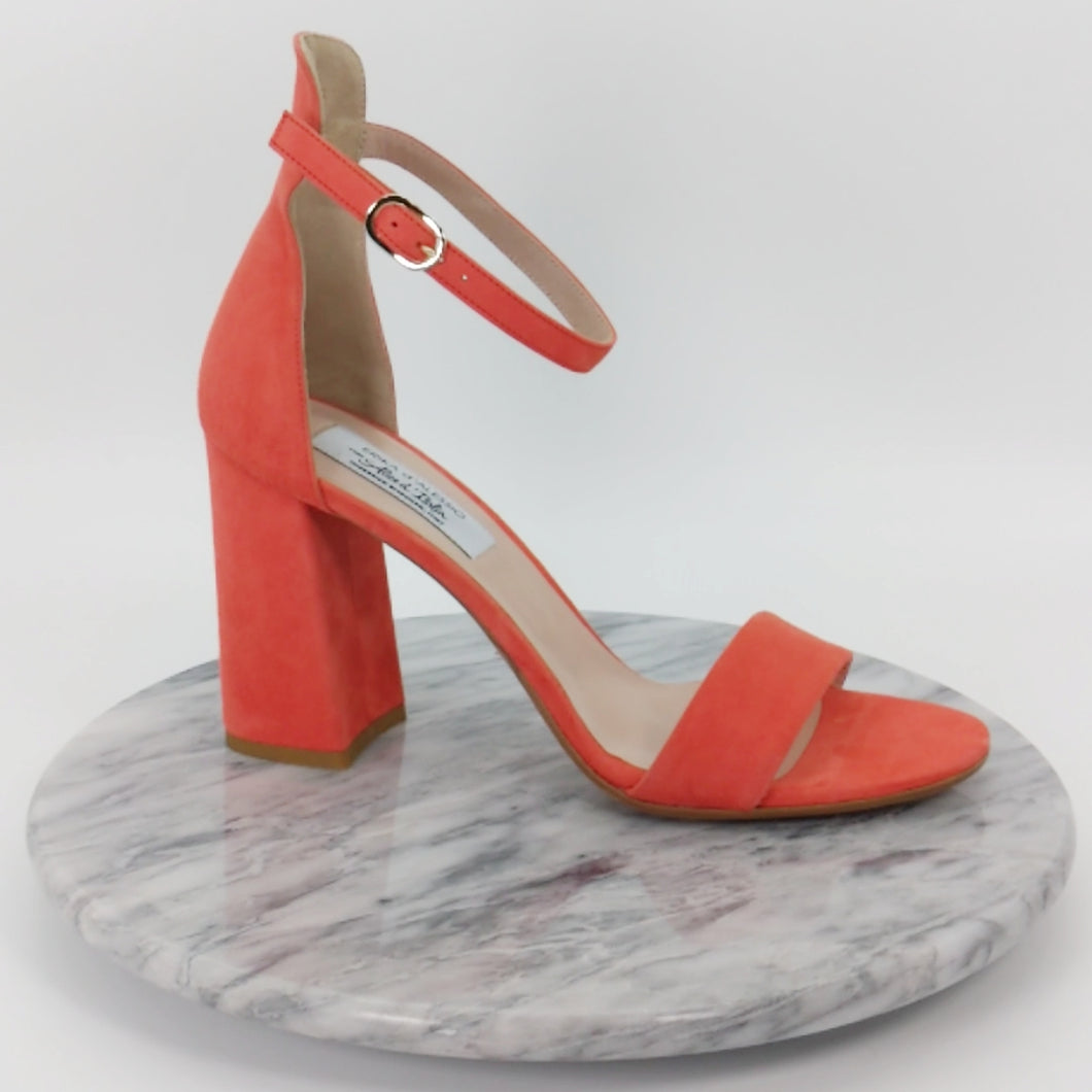Italian Handmade Orange Suede Ankle Strap Sandal (90mm)