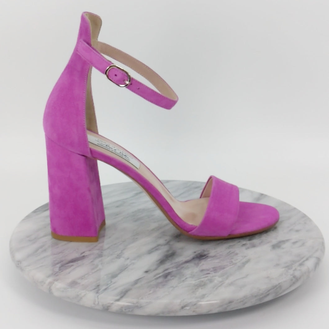 Italian Handmade Orchid Suede Ankle Strap Sandal (90mm)