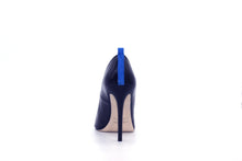 Italian Handmade Black Saffiano Patent High Heel (100mm) Rear view.